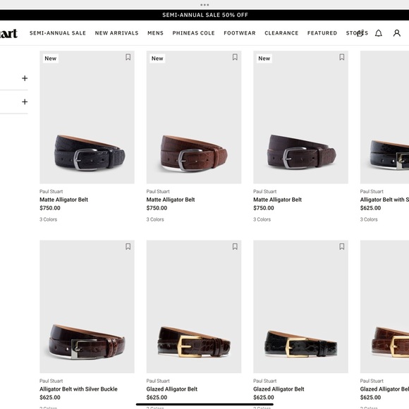 Paul Stuart Alligator Belt (36) - Picture 7 of 7